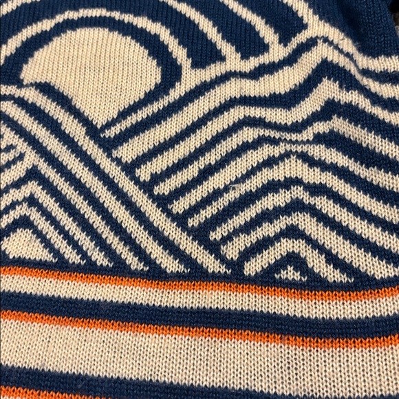 Dutch Bros Coffee Unisex Quarter Zip Alpine Knit Sweater Sunset Mountains Stripe - Picture 4 of 9